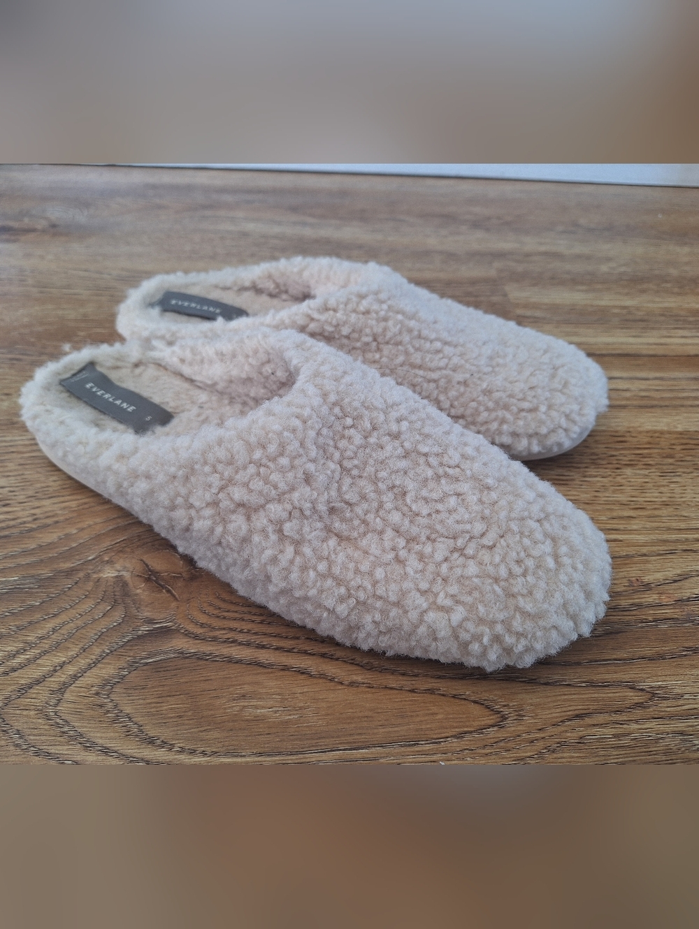 Everlane The Renew Teddy Slip-On Slippers in Cream - 5